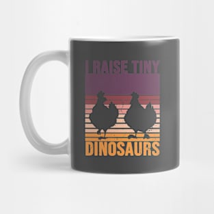 I Raise Tiny Dinosaurs Vintage Retro Chicken Mug